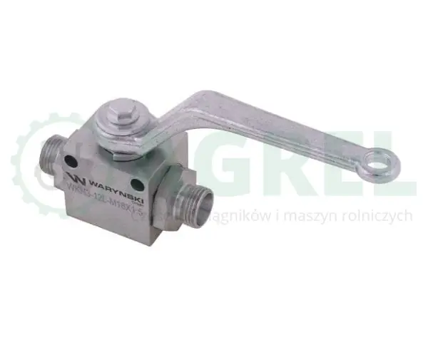 Zawór kulowy hydrauliczny 3-drogowy 3/2 M18x1.5 12L z otworami mocującymi 500 bar Waryński Darmowy zwrot
