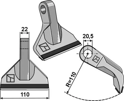 Bijak młotkowy 110x22mm - PTA Wysoka jakość