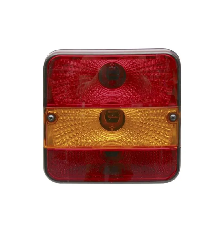 Szybka wysyłka Lampa tylna zespolona, kwadratowa, 12/24V pomarańczowa/czerwona, przykręcana Wesem