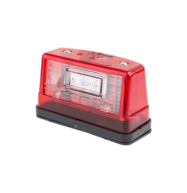Super okazja Lampa oświetlenia tablicy rejestracyjnej LED, prostokątna, czerwona 12/24V przykręcana Waś