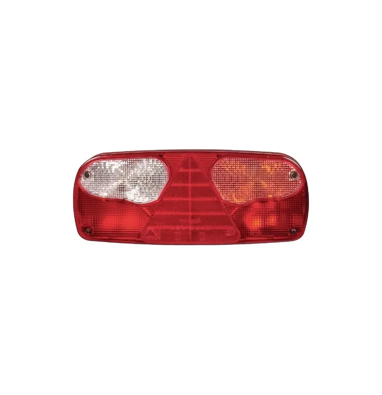 Lampa tylna zespolona, prostokątna prawa 24V czerwona/przezroczysta/pomarańczowa przykręcana Ecopoint I Aspöck Bezpieczna płatność