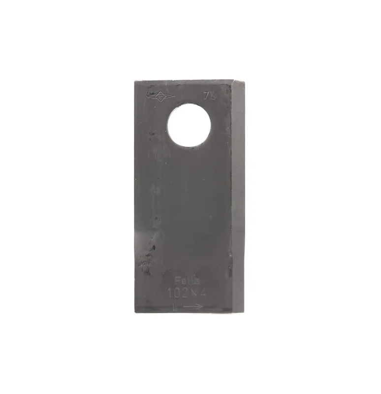 Niska cena Nożyk kosiarki rotacyjnej lewy 102x48x4 mm otwór Ø 19 mm okrągły pasuje do Fella